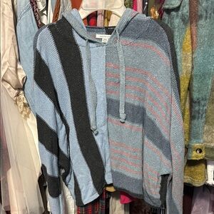 American Eagle Outfitters Blue and Black Knit Sweater